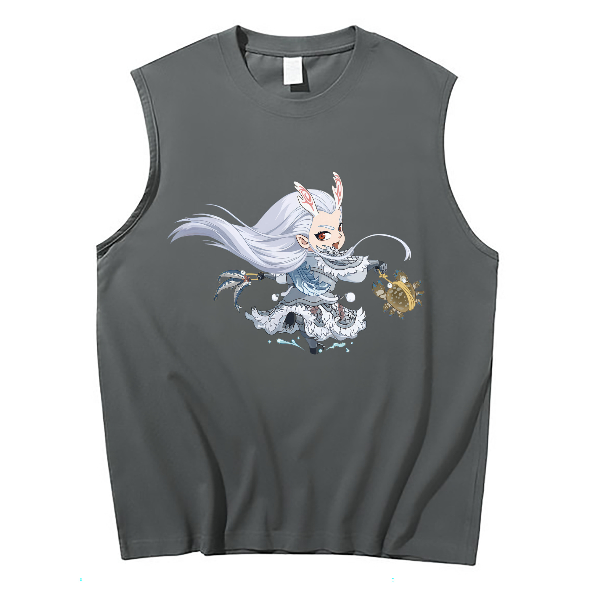 （画像用） Ne Zha 2 ナタ 魔童の大暴れ コットン100％タンクトップ（フロントプリント）